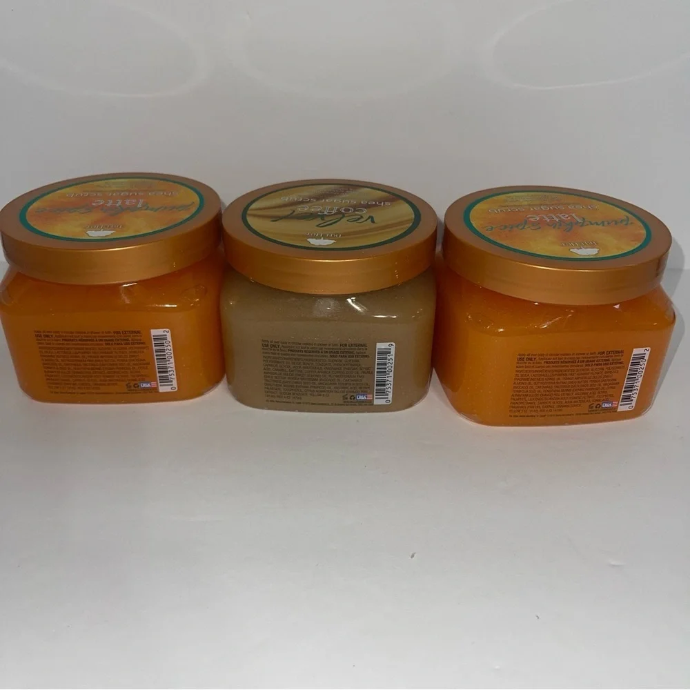 Tree Hut Sugar Scrubs 2 Pumpkin Spice Latte And 1 Velvet Coffee NEW 18oz EACH